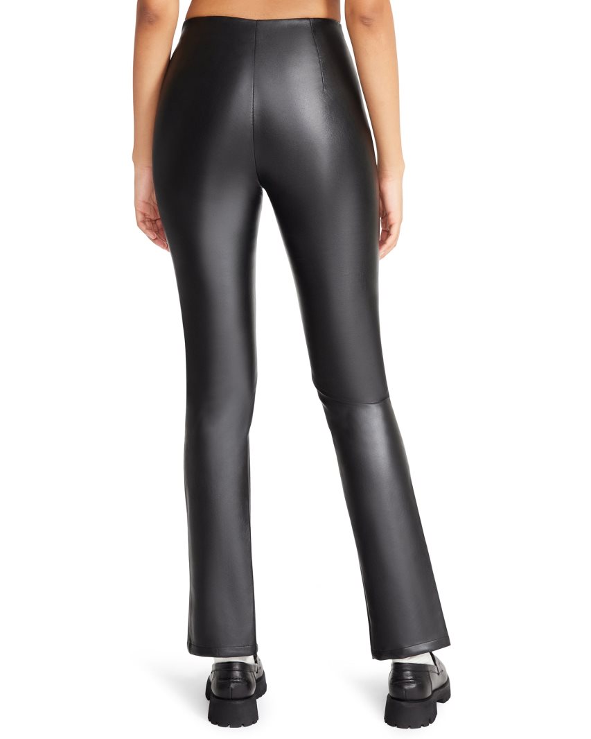 Pantalones Steve Madden Slit Front Faux Cuero Mujer Negras | ES CJ4321